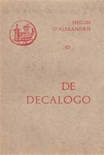 Couverture du livre « De decalogo » de Philon D'Alexandrie aux éditions Cerf