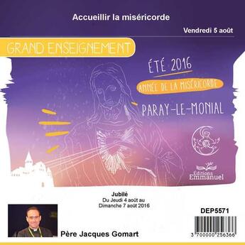 Couverture du livre « Accueillir la misericorde » de  aux éditions Emmanuel