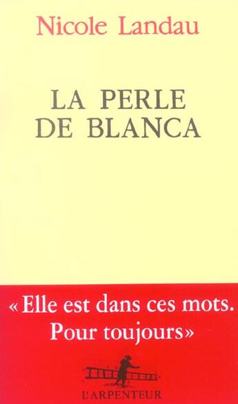 Couverture du livre « La Perle de Blanca » de Landau Nicole aux éditions Gallimard