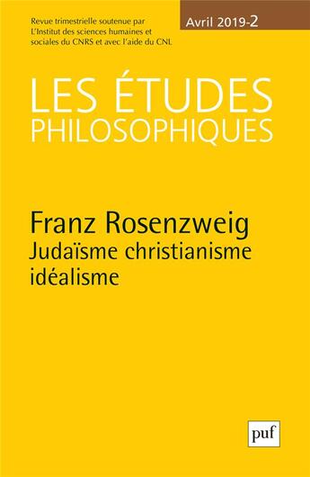 Couverture du livre « Les etudes philosophiques, 2019-2 - varia » de  aux éditions Puf