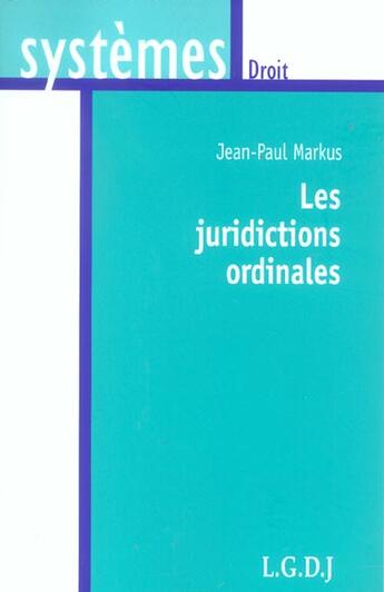 Couverture du livre « Les juridictions ordinales » de Markus J.-P. aux éditions Lgdj