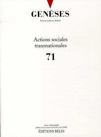 Couverture du livre « Actions sociales transnationales » de Kott/Mariot aux éditions Belin