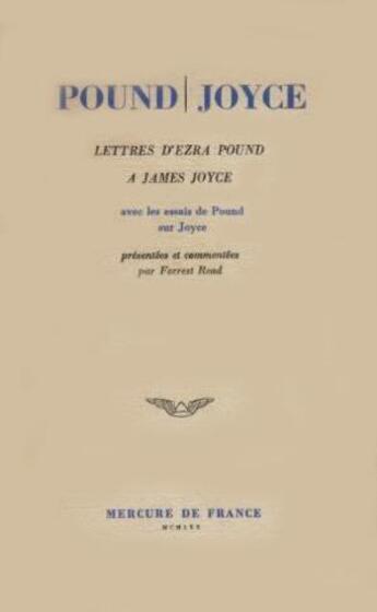 Couverture du livre « Lettres d'ezra pound a james joyce » de Ezra Pound aux éditions Mercure De France