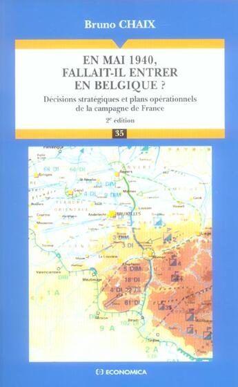 Couverture du livre « EN MAI 1940, FALLAIT-IL RENTRER EN BELGIQUE ? (2e édition) » de Chaix/Bruno aux éditions Economica