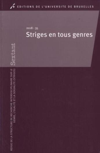 Couverture du livre « Striges en tous genres » de Chetcuti-Osorovitz/G aux éditions Universite De Bruxelles