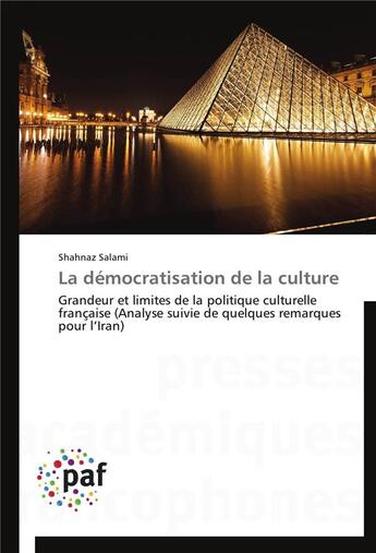 Couverture du livre « La democratisation de la culture » de Salami-S aux éditions Presses Academiques Francophones