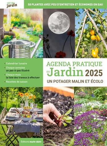 Couverture du livre « Agenda pratique du jardin : un potager malin et écolo (édition 2025) » de Sandra Lefrancois aux éditions Marie-claire