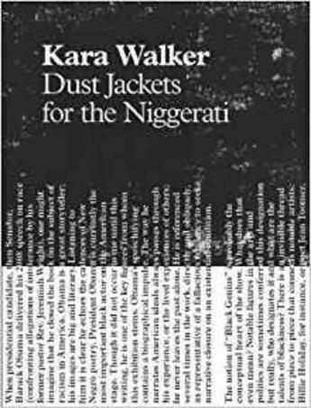 Couverture du livre « Kara walker: dust jackets for the niggerati » de  aux éditions Gregory Miller