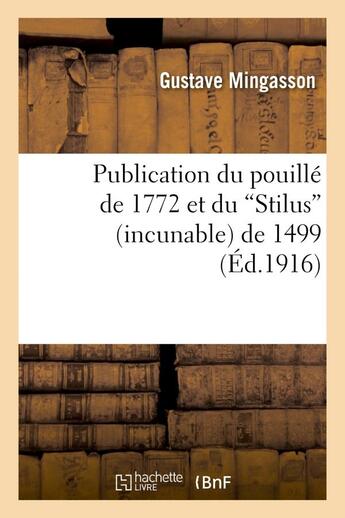 Couverture du livre « Publication du pouille de 1772 et du 