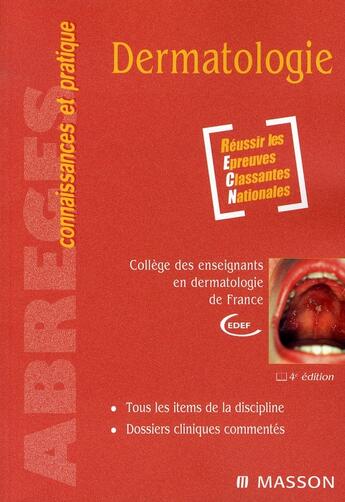 Couverture du livre « Dermatologie 4eme edition » de Cedef aux éditions Elsevier-masson