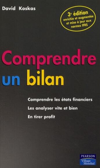 Couverture du livre « Comprendre un bilan (3è édition) » de David Koskas aux éditions Pearson