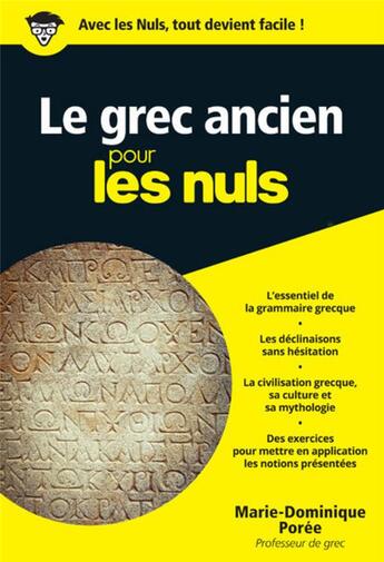 Couverture du livre « Le grec ancien poche pour les nuls » de Stephane Martinez et Marie-Dominique Poree-Rongier aux éditions First