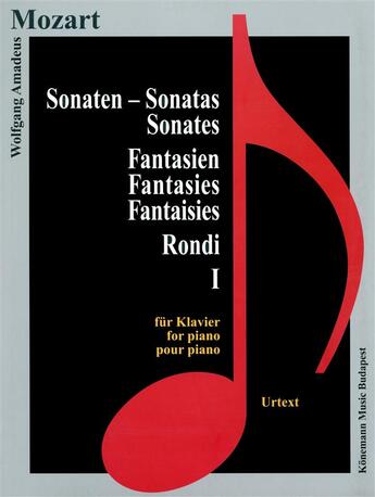 Couverture du livre « Mozart ; sonates ; fantaisies ; rondi I » de Wolfgang Amadeus Mozart aux éditions Place Des Victoires/kmb