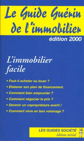 Couverture du livre « Le Guerin De L'Immobilier » de Jean-Michel Guerin aux éditions Mereal