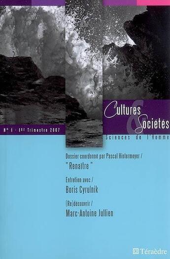 Couverture du livre « Cultures et sociétés ; sciences de l'homme t.1 » de Pascal Hintermeyer aux éditions Teraedre