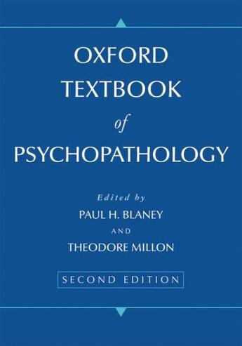 Couverture du livre « Oxford Textbook of Psychopathology » de Millon Theodore aux éditions Editions Racine