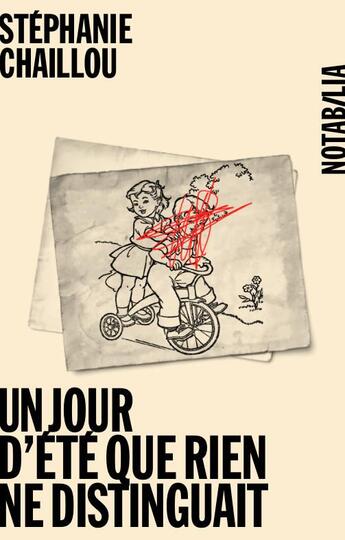 Couverture du livre « Un jour d'été que rien ne distinguait » de Stephanie Chaillou aux éditions Noir Sur Blanc