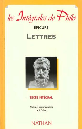 Couverture du livre « Int phil 05 lettres » de Epicure/Huisman aux éditions Nathan