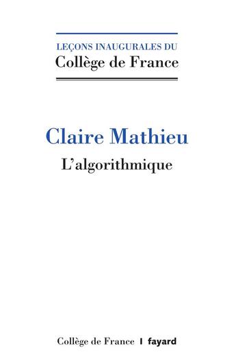 Couverture du livre « Thomas Lecuit, algorithmes » de Claire Mathieu aux éditions Fayard