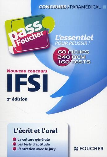 Couverture du livre « PASS'FOUCHER ; nouveau concours IFSI (2e édition) » de  aux éditions Foucher