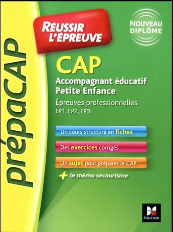 Couverture du livre « Prepacap - cap accompagnant educatif petite enfance epreuves professionnelles - n 2 » de Sibourg Pierre aux éditions Foucher