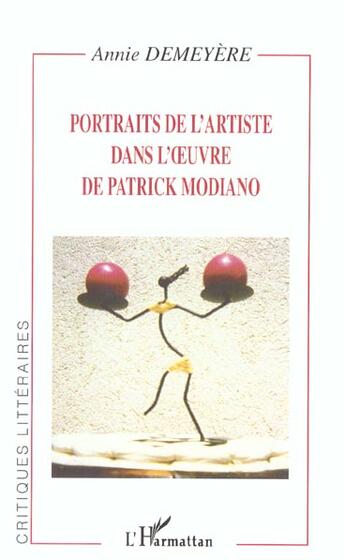 Couverture du livre « Portraits de l'artiste dans l' uvre de patrick modiano » de Annie Demeyere aux éditions Editions L'harmattan