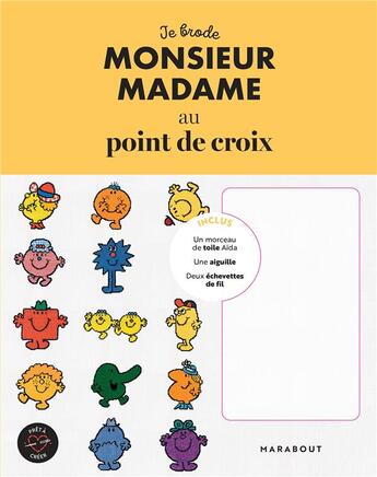 Couverture du livre « Je brode Monsieur Madame au point de croix » de Juliette Michelet aux éditions Marabout