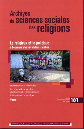 Couverture du livre « Archives de sciences sociales des religions 181 » de  aux éditions Ehess