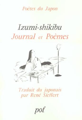 Couverture du livre « Journal Et Poemes » de Shikibu et Izumi aux éditions Pof