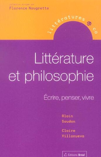 Couverture du livre « Litterature et philosophie » de Saudan aux éditions Breal
