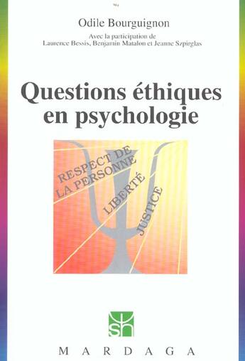 Couverture du livre « Questions éthiques en psychologie » de  aux éditions Mardaga Pierre