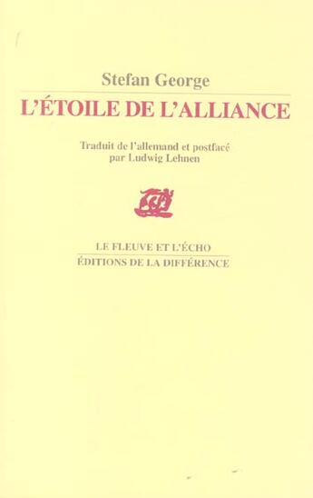 Couverture du livre « Etoile de l'alliance (l') » de Stefan George aux éditions La Difference