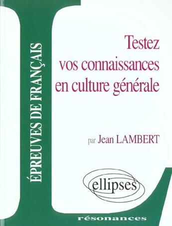 Couverture du livre « =>nouv.ed.9782729853501/lamtes » de Lambert aux éditions Ellipses