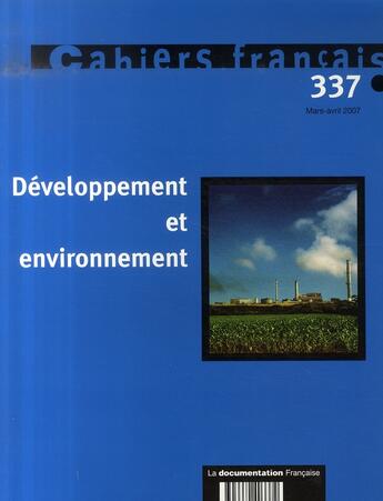 Couverture du livre « Développement et environnement » de  aux éditions Documentation Francaise