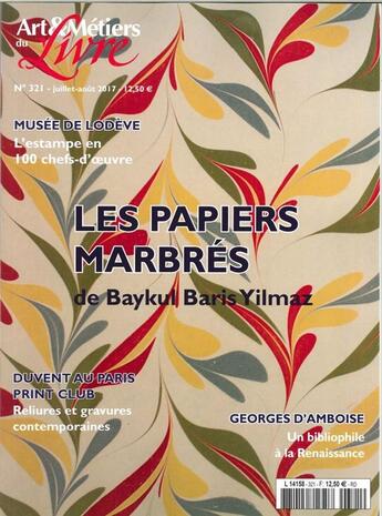 Couverture du livre « Art et metiers du livre n 321 papiers marbres baris yilmaz juillet/aout 2017 » de  aux éditions Art Et Metiers Du Livre