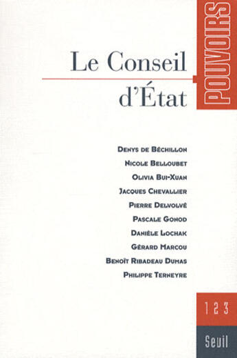 Couverture du livre « Le conseil d'état » de  aux éditions Seuil