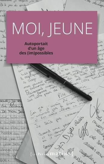 Couverture du livre « Moi, jeune : autoportrait d'un âge des (im)possibles » de Emmanuel Vaillant et Edouard Zambeaux aux éditions Les Petits Matins