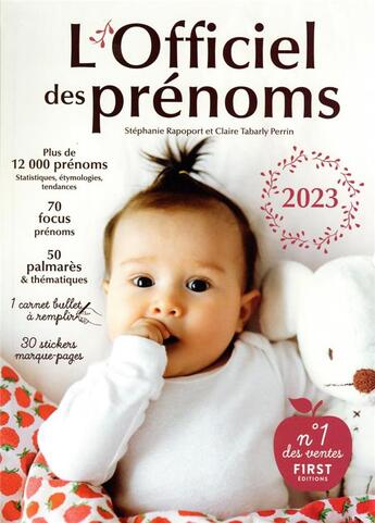 Couverture du livre « L'officiel des prénoms (édition 2023) » de Stephanie Rapoport et Claire Perrin Tabarly aux éditions First