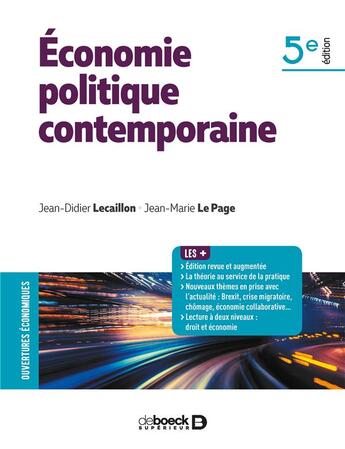 Couverture du livre « Économie politique contemporaine (5e édition) » de Jean-Didier Lecaillon et Jean-Marie Le Page aux éditions De Boeck Superieur