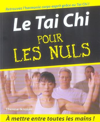 Couverture du livre « Tai chi pour les nuls » de Therese Iknoian aux éditions First