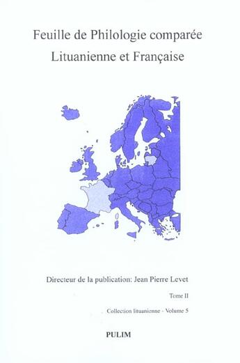 Couverture du livre « Feuille de philologie comparee lituanienne et francaise, ii/vol. 5 » de Levet aux éditions Pu De Limoges