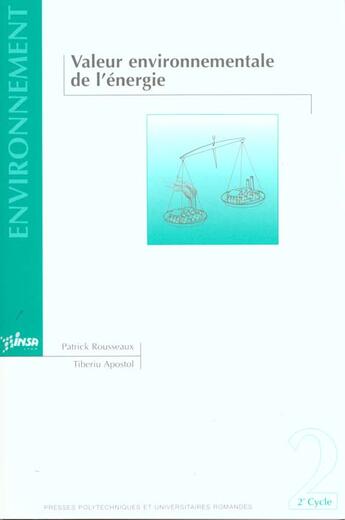 Couverture du livre « Valeur environnementale de l'énergie » de Rousseaux/Apostol aux éditions Ppur