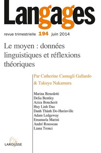 Couverture du livre « Langages ; revue trimestrielle ;n 194 ; 2/2014 » de Catherine Camugli Gallardo et Takuya Nakarnura aux éditions Armand Colin