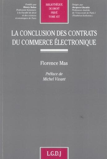 Couverture du livre « La conclusion des contrats du commerce electronique » de Mas F. aux éditions Lgdj