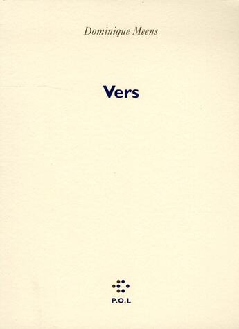 Couverture du livre « Vers » de Dominique Meens aux éditions P.o.l