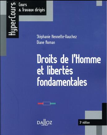 Couverture du livre « Droits de l'homme et libertés fondamentales (édition 2017) » de  aux éditions Dalloz