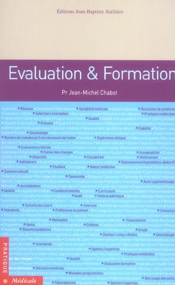 Couverture du livre « Evaluation et formation » de Jean-Michel Chabot aux éditions Tec Et Doc