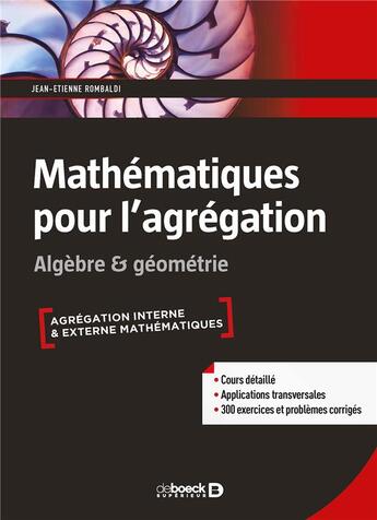 Couverture du livre « Mathematique Pour L'Agregation » de Rombaldi Jean-Etienn aux éditions De Boeck Superieur