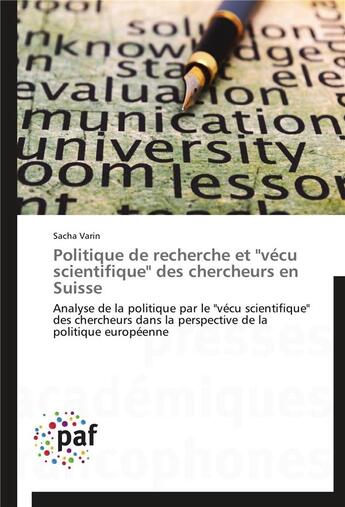 Couverture du livre « Politique de recherche et 