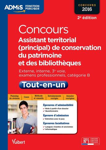 Couverture du livre « Concours assistant territorial de conservation du patrimoine et des bibliothèques ; catégorie B 2015 » de Albane Lejeune et Delphine Pointeau aux éditions Vuibert